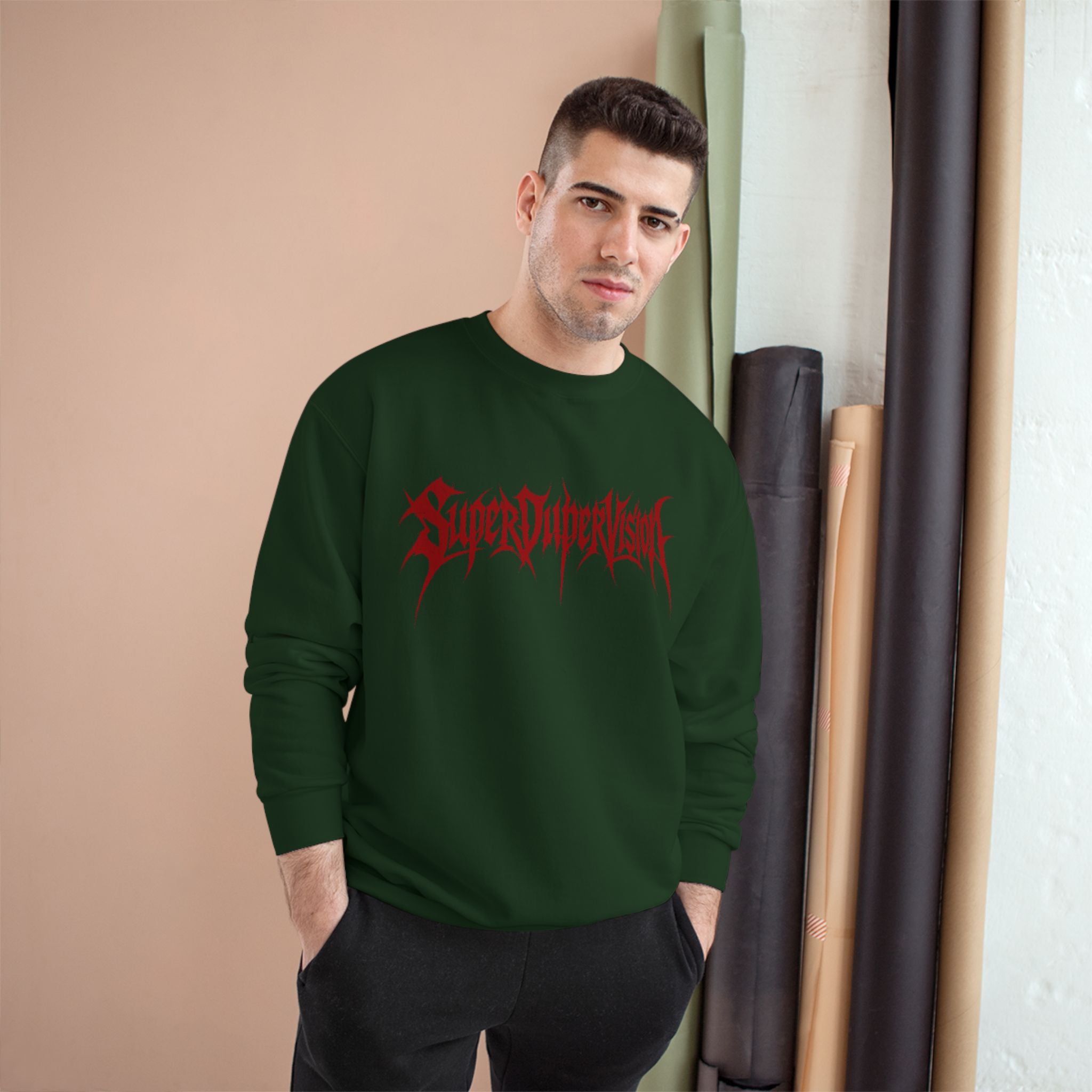 SuperDuperVision Sweatshirt — Dark Green or BLACK